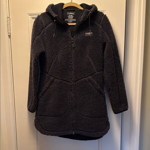 L.L. Bean Charcoal Sherpa Fleece Jacket